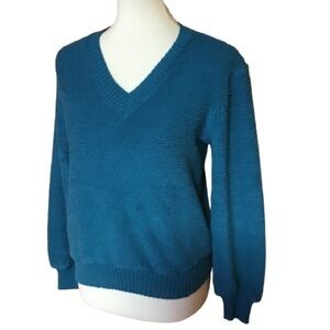 Vintage 70s v neck velour sweater